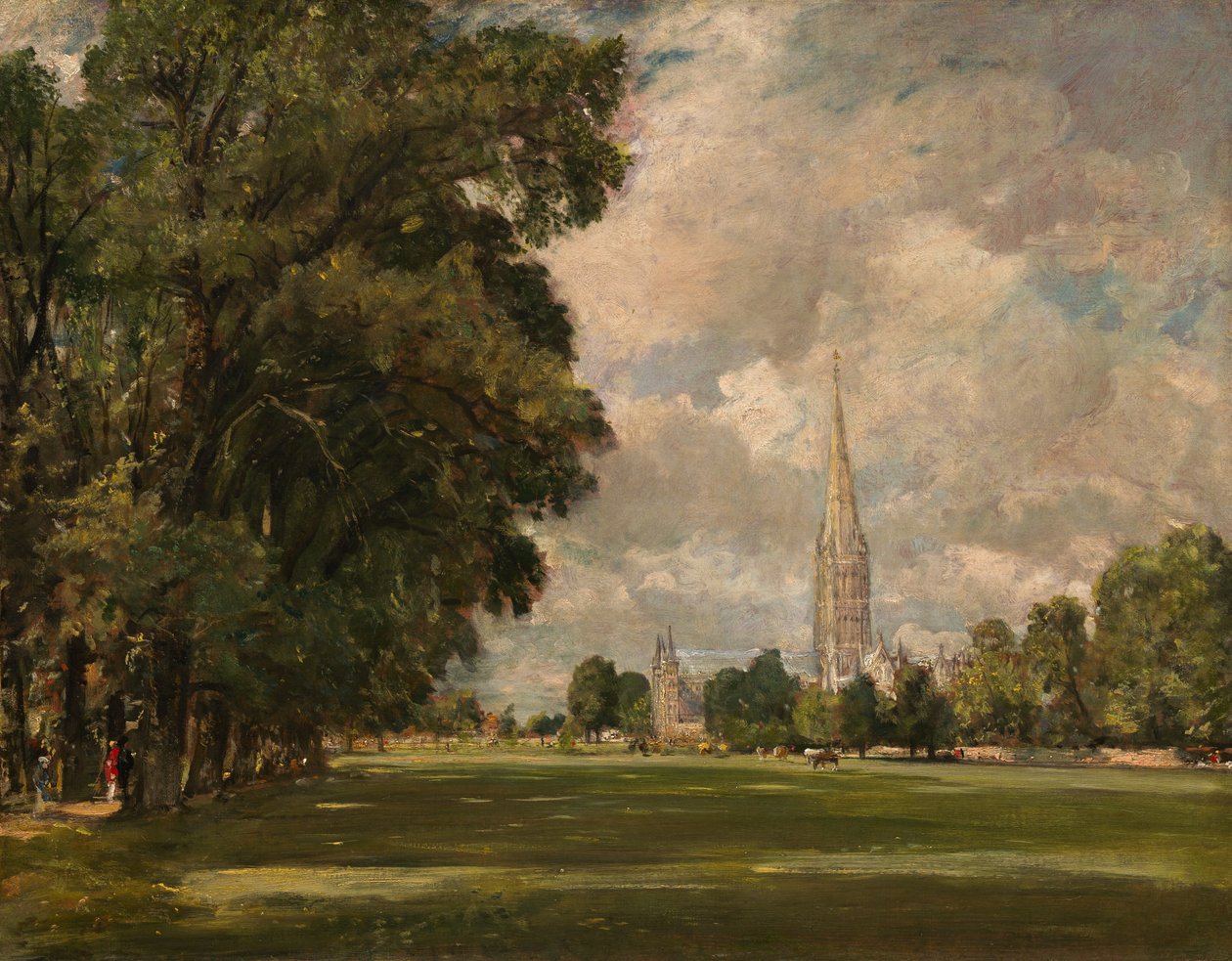 Katedrála v Salisbury z Lower Marsh Close, 1820 od John Constable