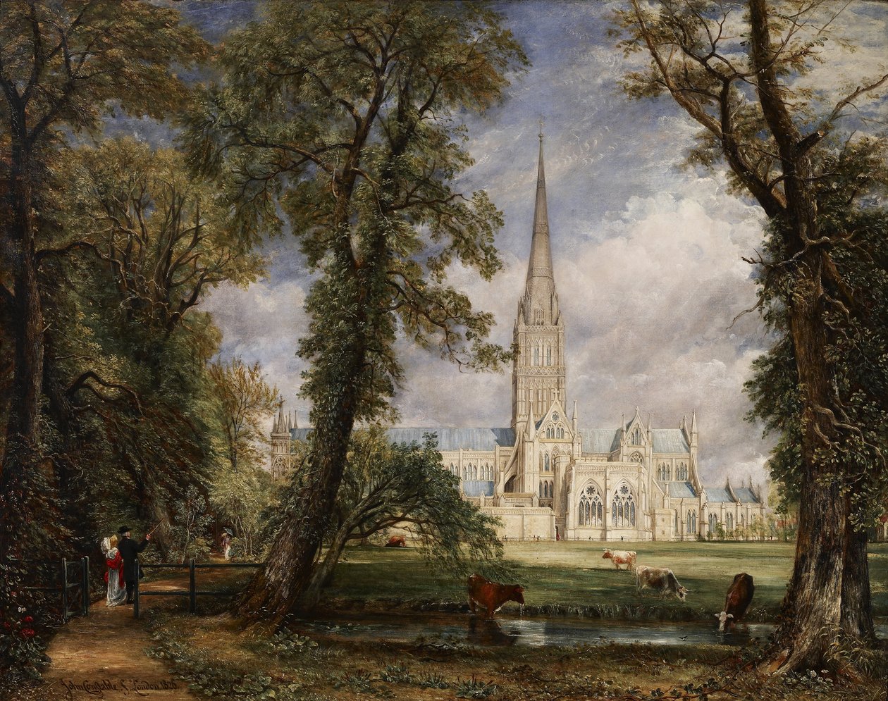 Katedrála v Salisbury z Biskupské zahrady od John Constable