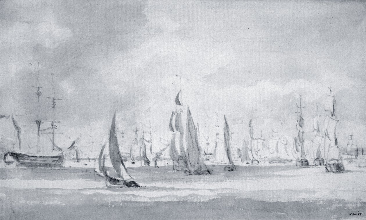 Lodní doprava na Temži (grafit na papíře) od John Constable