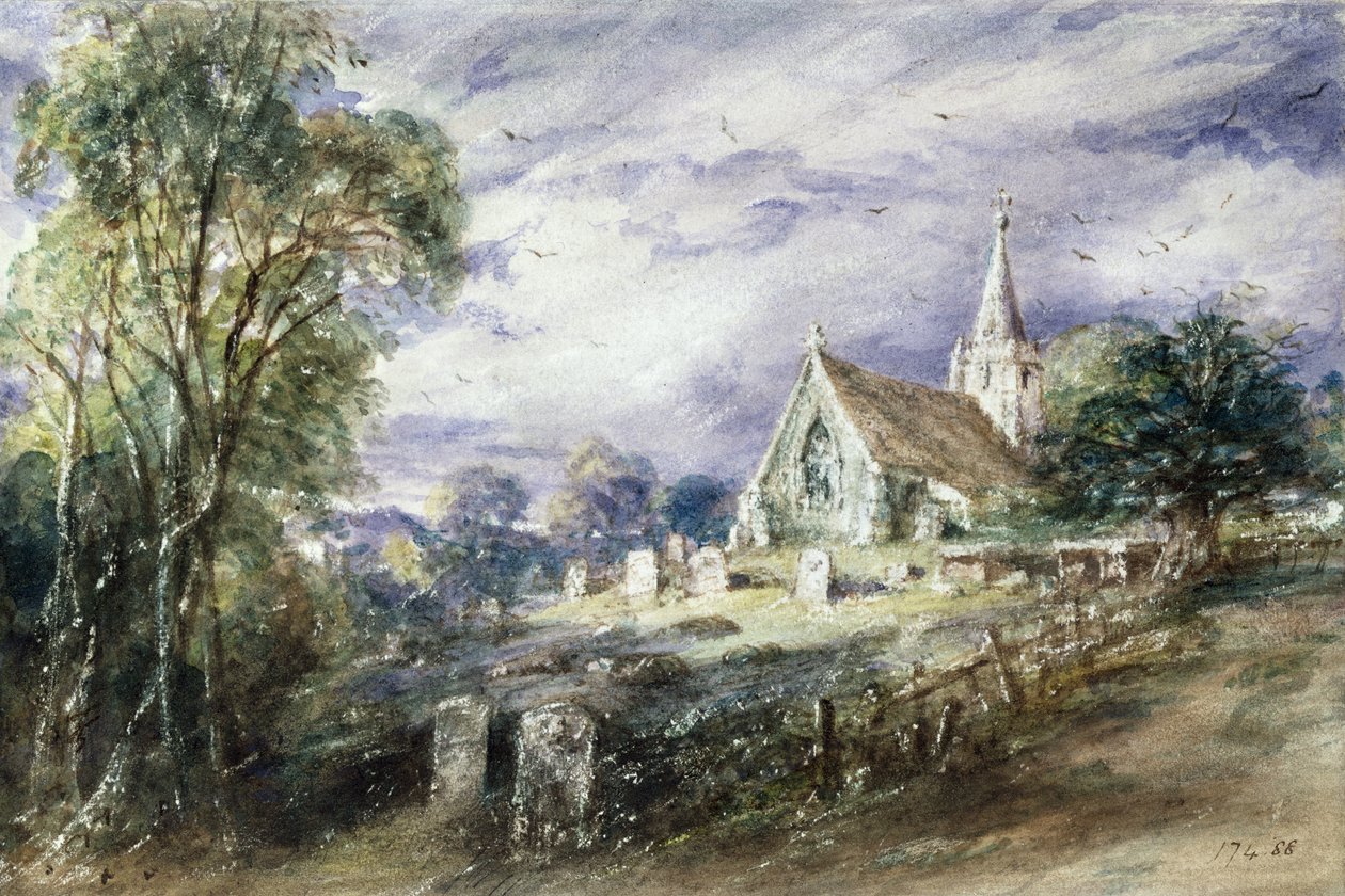 Kostel Stoke Poges od John Constable
