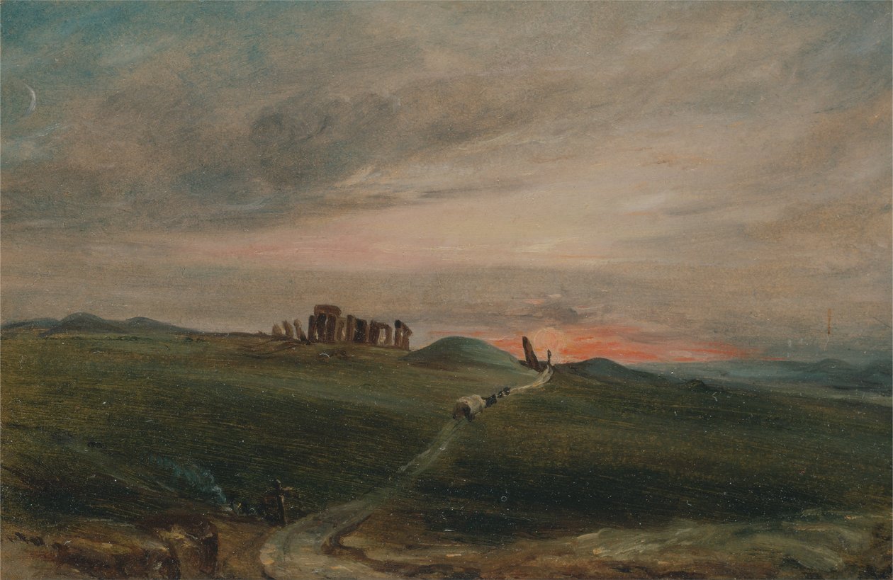 Stonehenge při západu slunce od John Constable