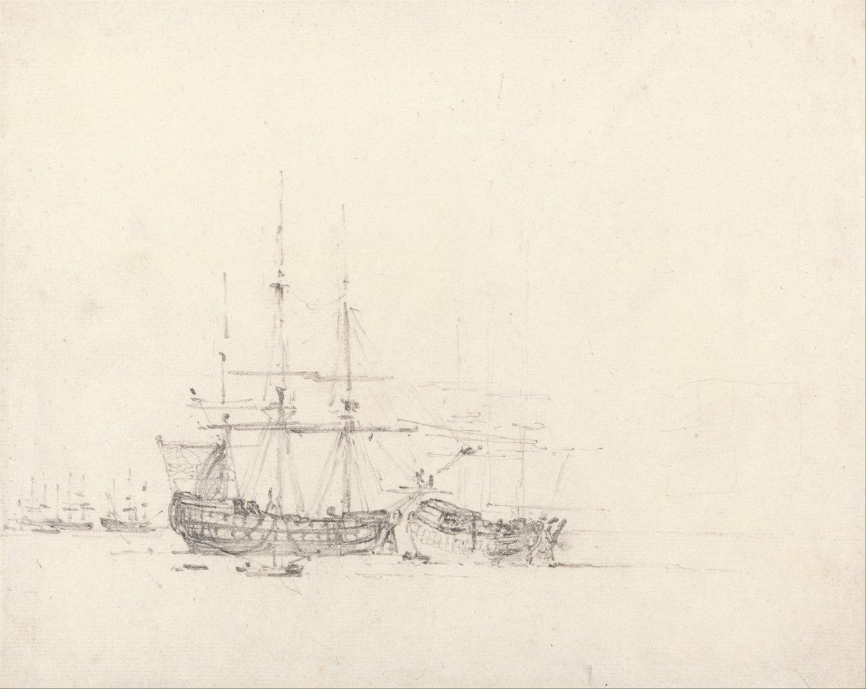 Dvě lodě na kotvě od John Constable