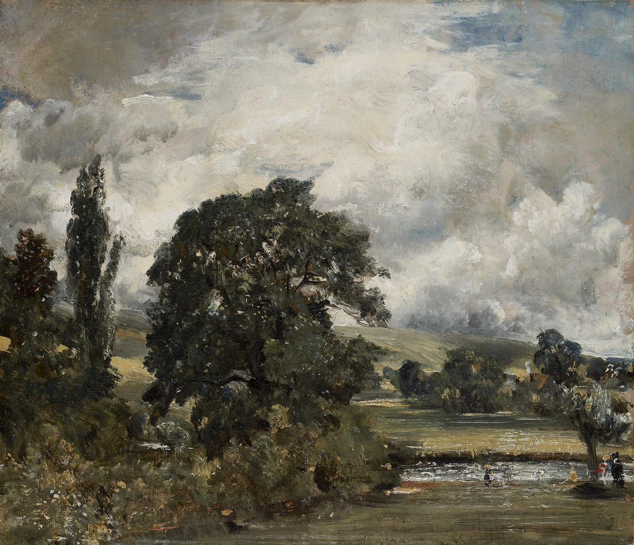 Water Meadows poblíž Salisbury, 19. století od John Constable