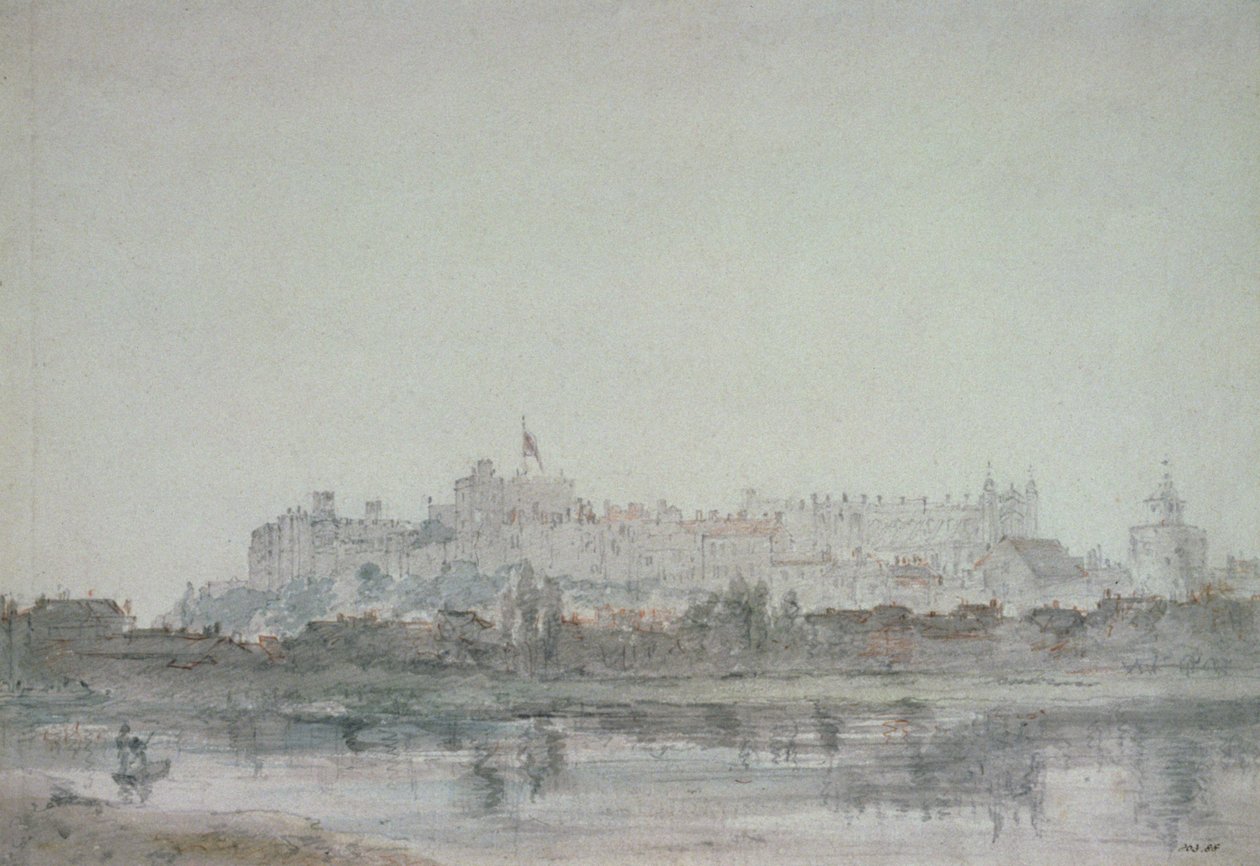 Hrad Windsor od řeky, 19. století (kresba) od John Constable