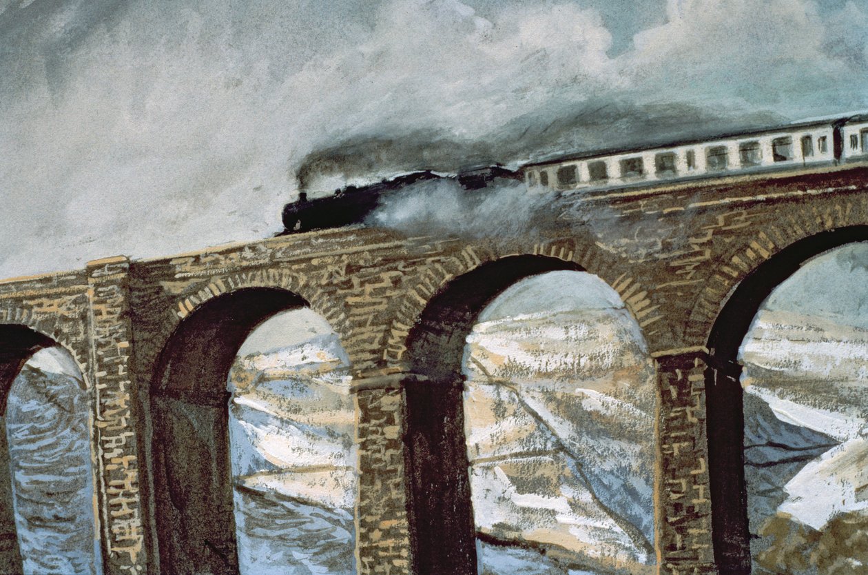 Arten Gill Viadukt (kvaš) (detail) od John Cooke