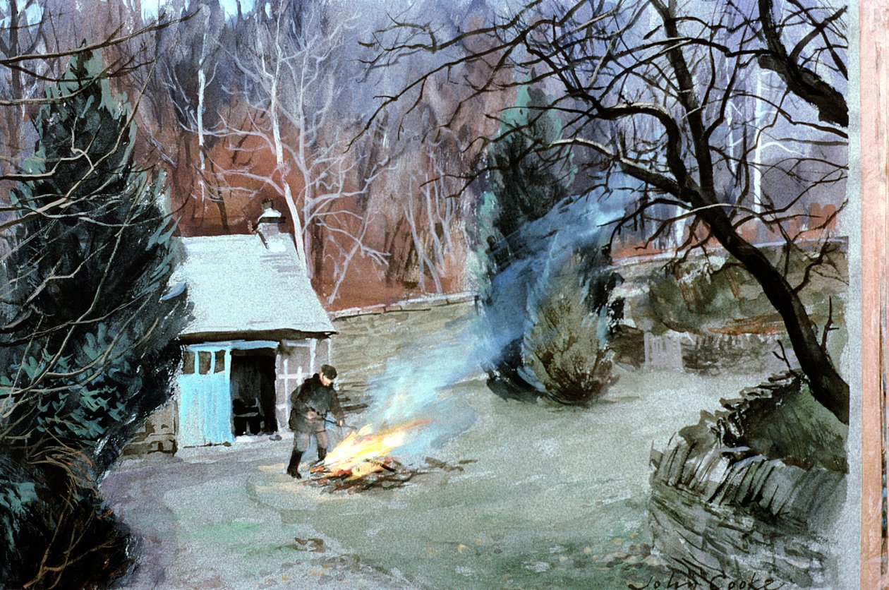 Jezerní oheň, 1996 (kvaš) od John Cooke