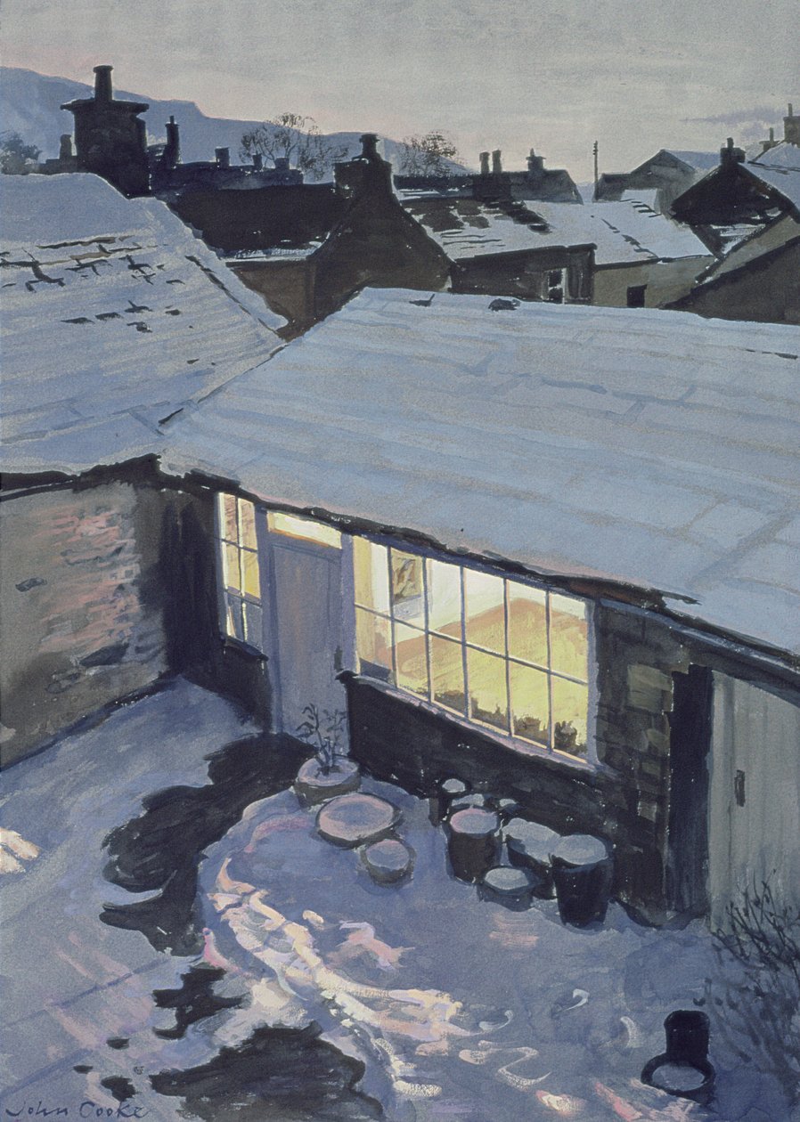 Zimní večer - Můj ateliér od John Cooke