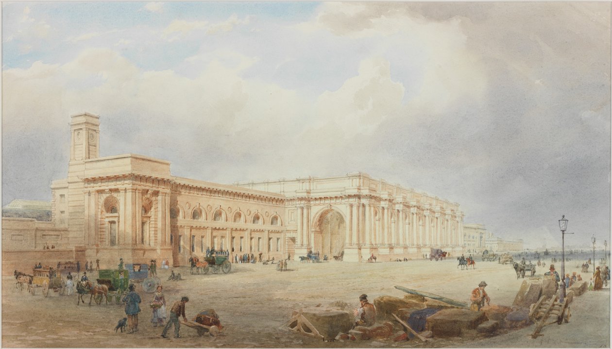 Central Station, Newcastle upon Tyne (čb, tuš a čb na papíře) od John Dobson