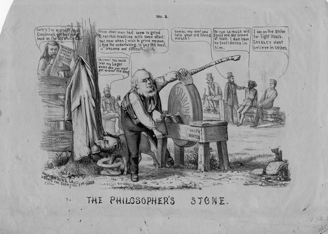 Kámen mudrců, vydaný společností American News Co., New York, kolem roku 1872 od John Donaghy