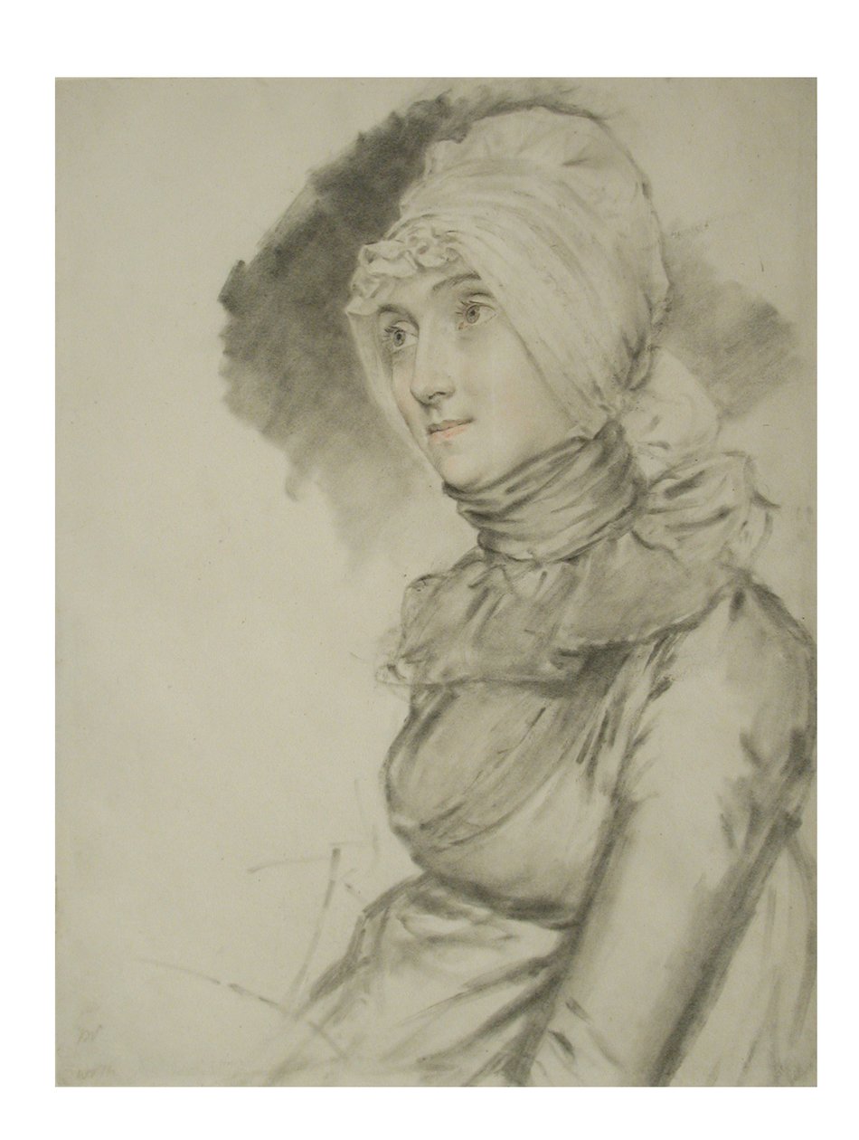 Paní Croadová, odhodlaná vdova, 1806 (černá křída a wc na papíře) od John Downman