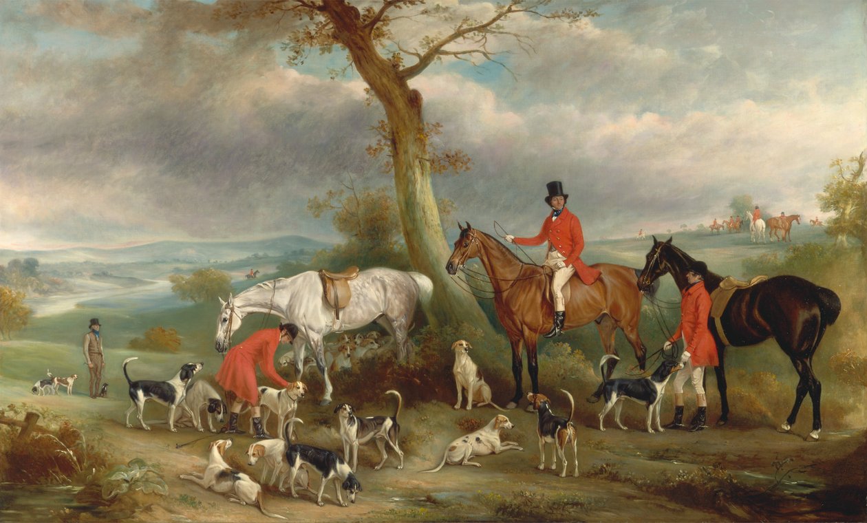 Thomas Wilkinson, M.F.H., s Hurworth Foxhounds od John E. Ferneley
