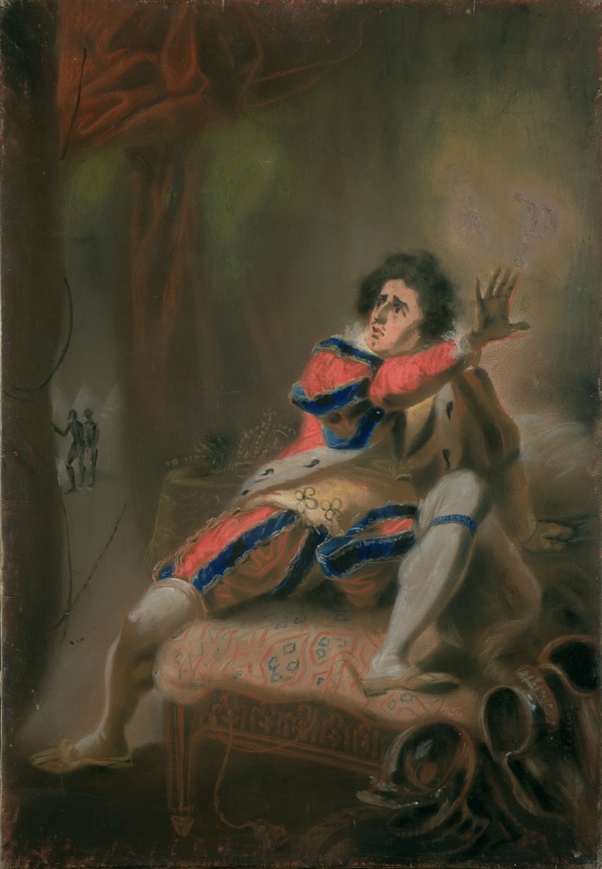John Philip Kemble (1757-1823) jako Shakespearův Richard III (pastel na pergamenu) od John Eckstein