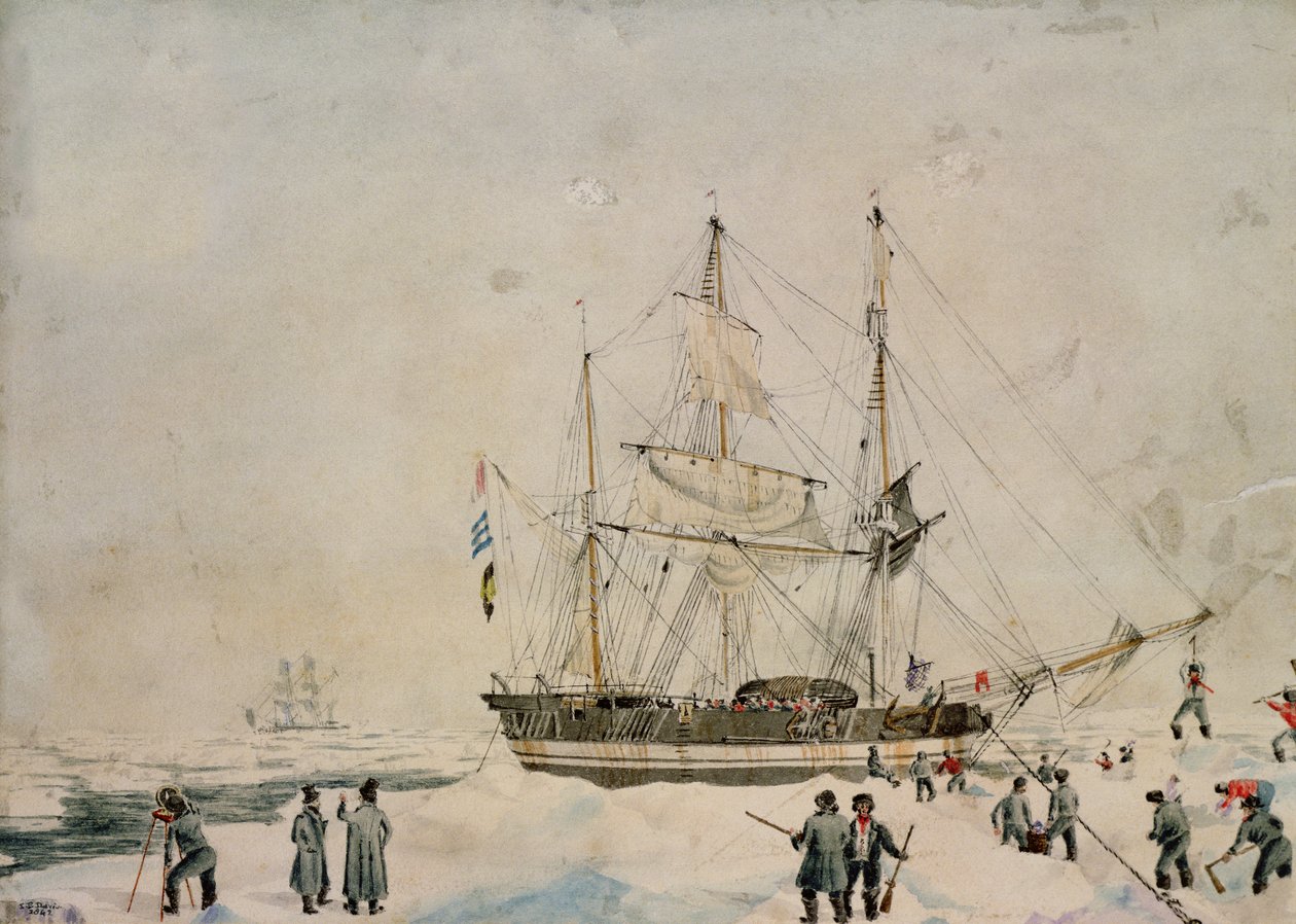 Walking in the Pack, Ross Expedition, 1842 od John Edward Davis