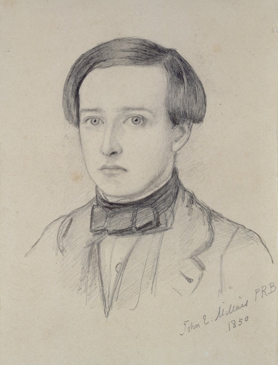 Portrét Charlese Allstona Collinse, 1850 (grafit na odbarveném krémovém papíře) od John Everett Millais
