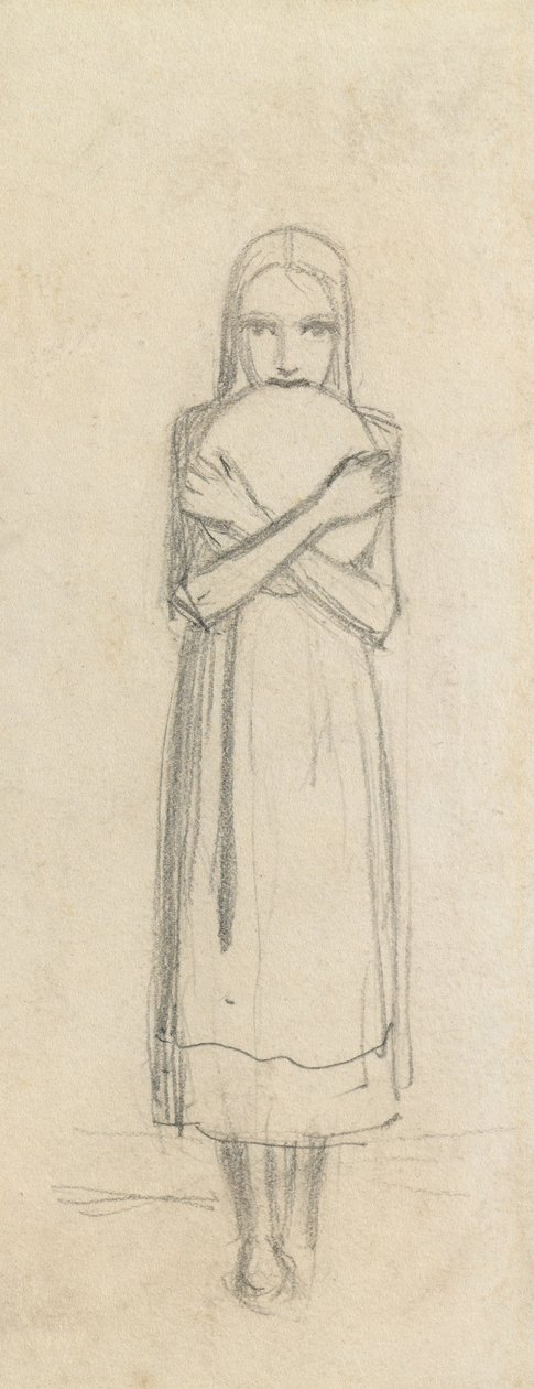 Skica mladé dívky, 1863 od John Everett Millais