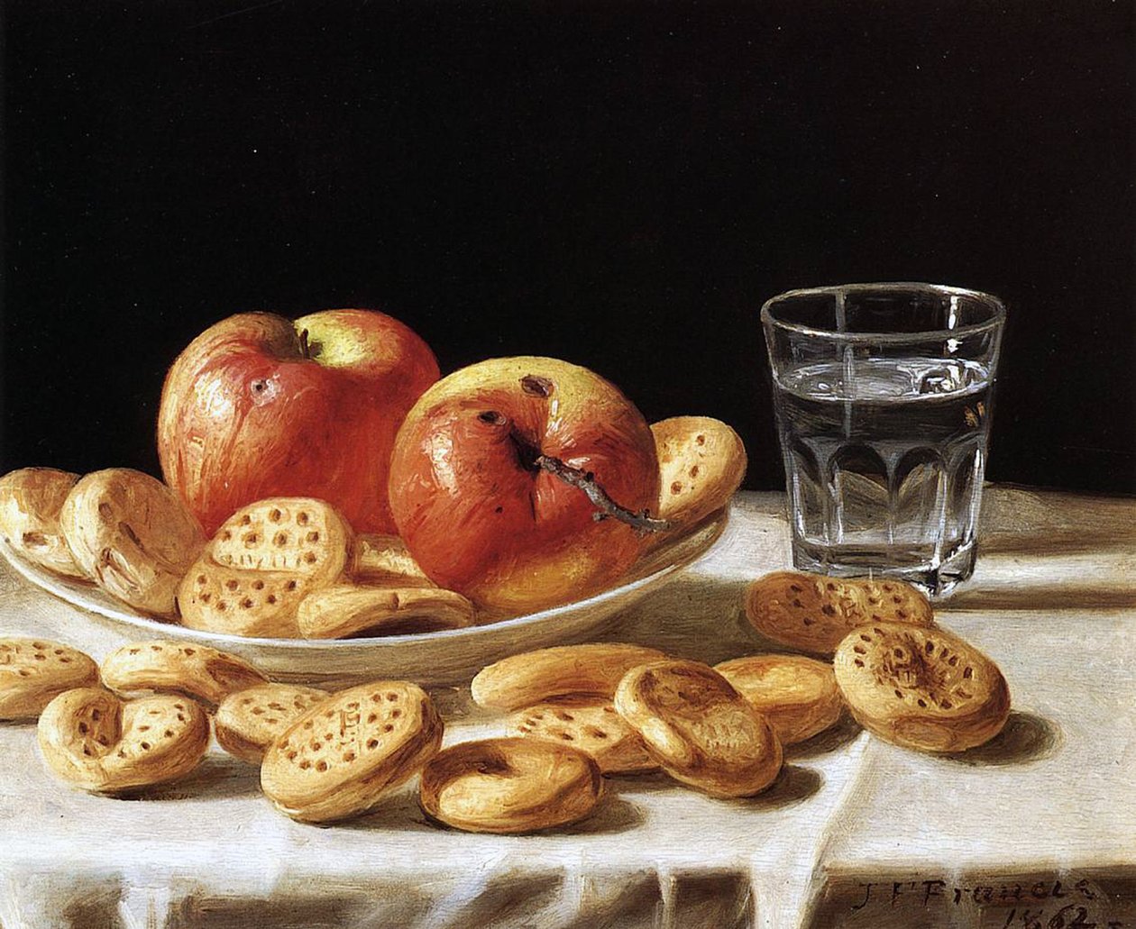Zátiší s jablky a sušenkami, 1862 od John F. Francis
