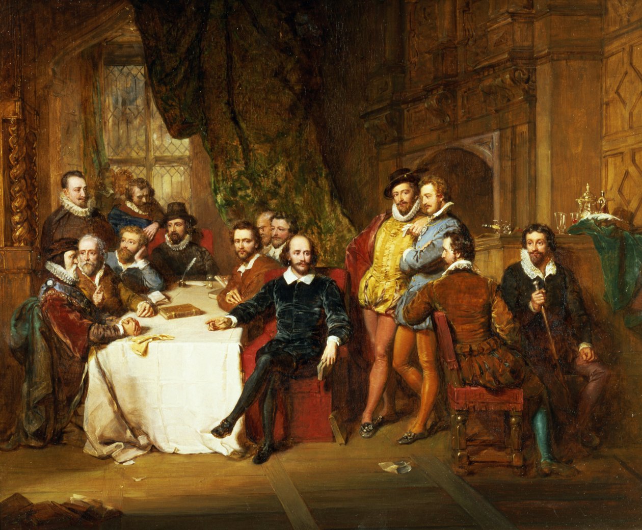 Shakespeare a jeho přátelé v krčmě mořské panny, 1850 od John Faed