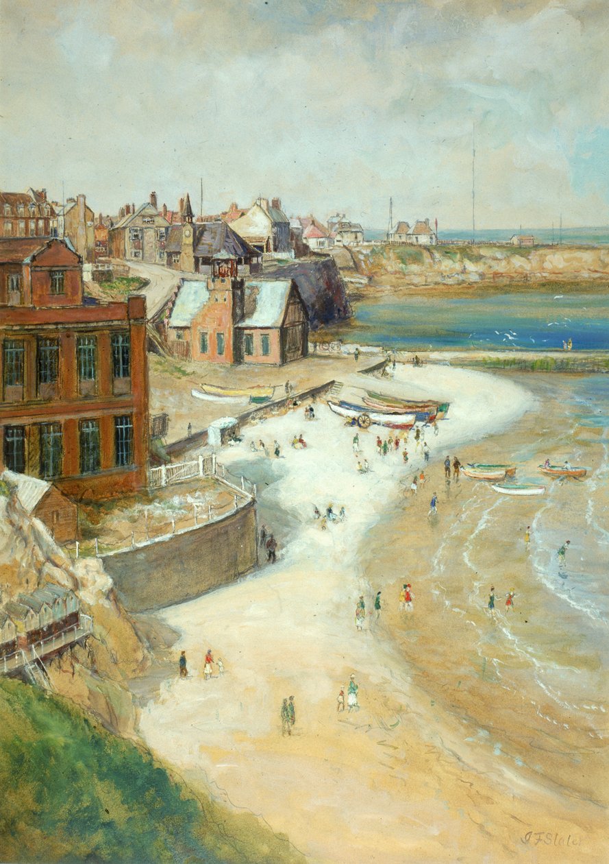 Cullercoats, Northumberland, 1910 (olej, tužka a wc na kartě) od John Falconar Slater