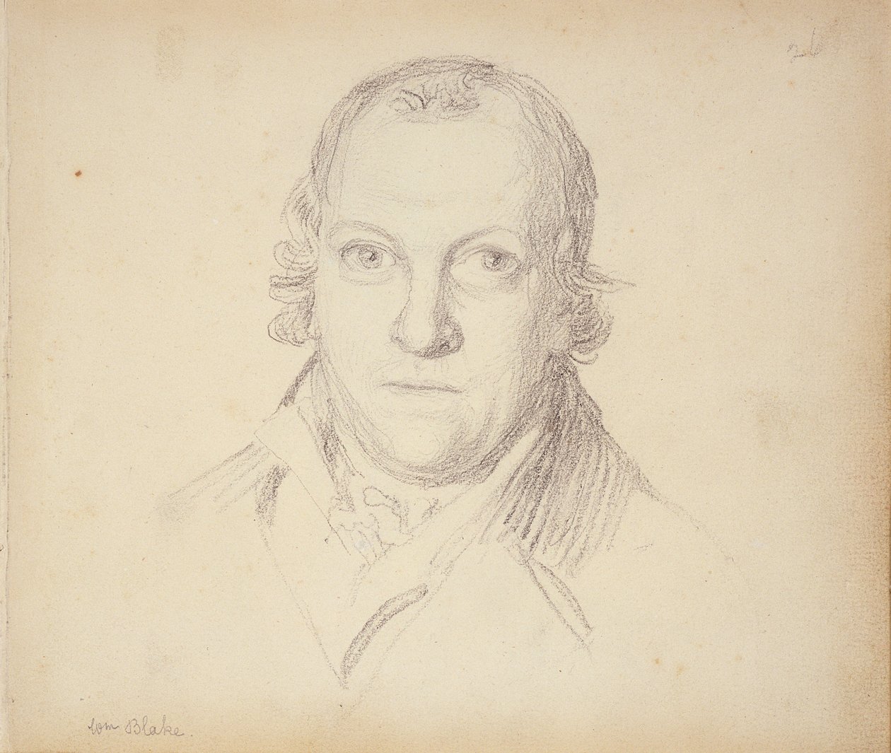 Portrét Williama Blakea (1757-1827) z knihy portrétů tužkou, kolem roku 1801 od John Flaxman