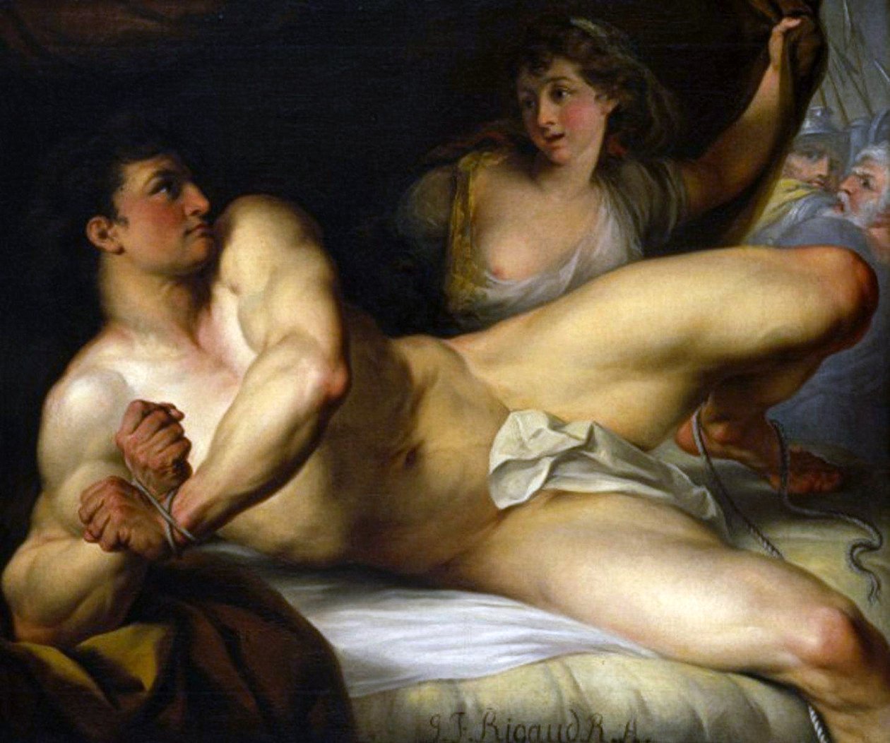 Samson láme své kapely nebo Samson a Delilah od John Francis Rigaud
