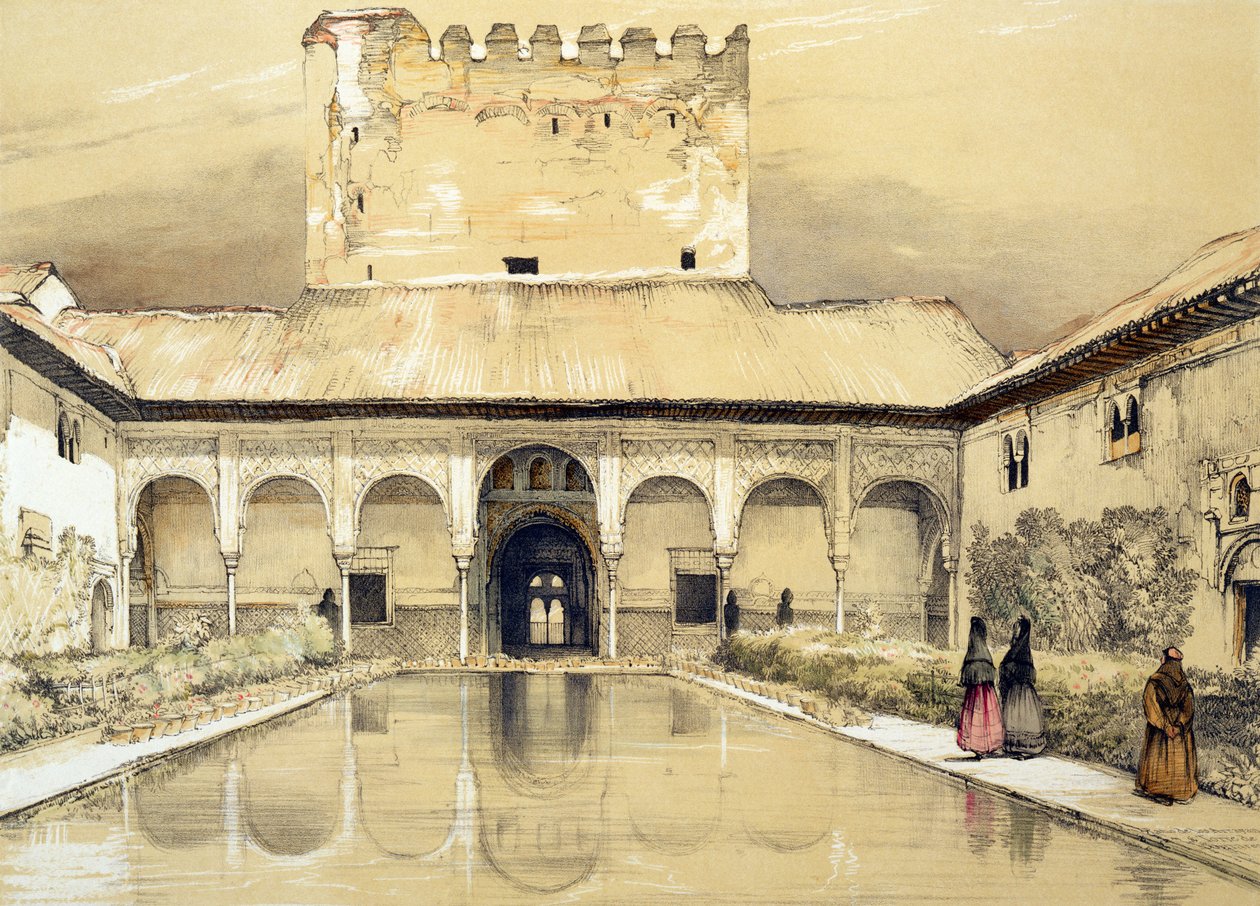 Court of the Myrtles (Patio de los Arrayanes) a Tower of Comares, z 