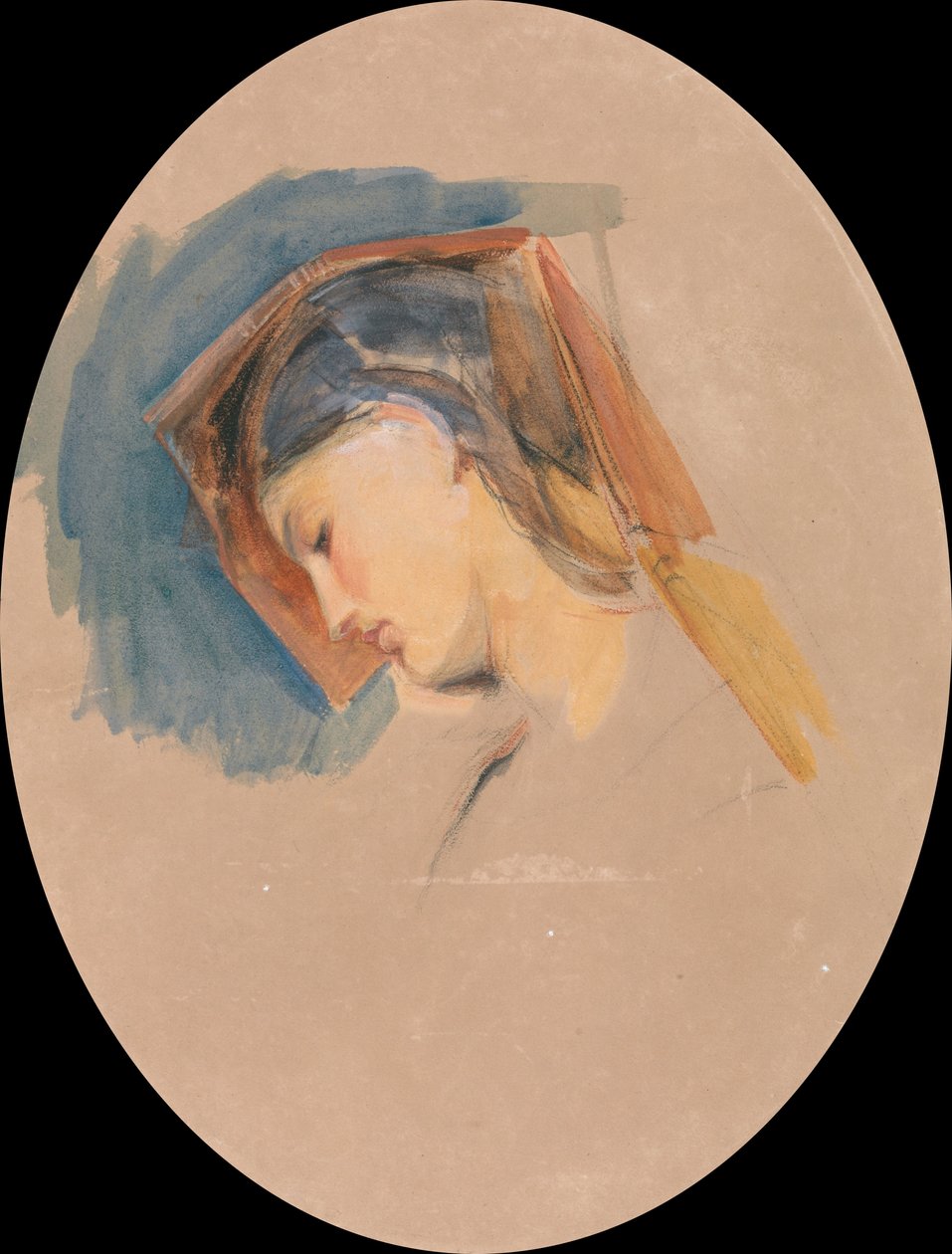 Hlava mladé ženy od John Frederick Lewis