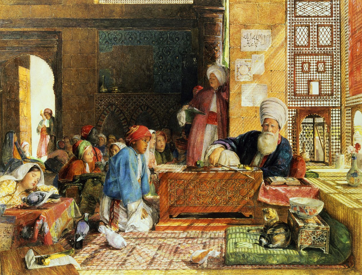 Interiér školy, Káhira, 1890 (viz také 43799) od John Frederick Lewis