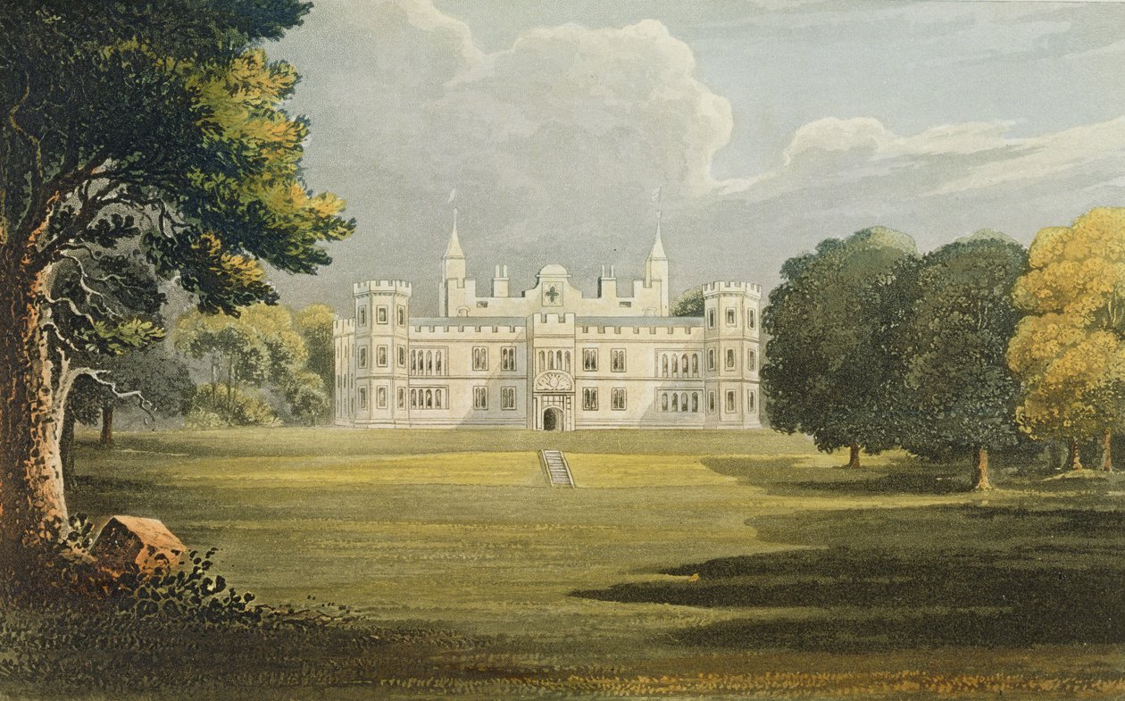Mount Edgecumbe, z Ackermannova „Repository of Arts“, publikovaného v roce 1826 od John Gendall