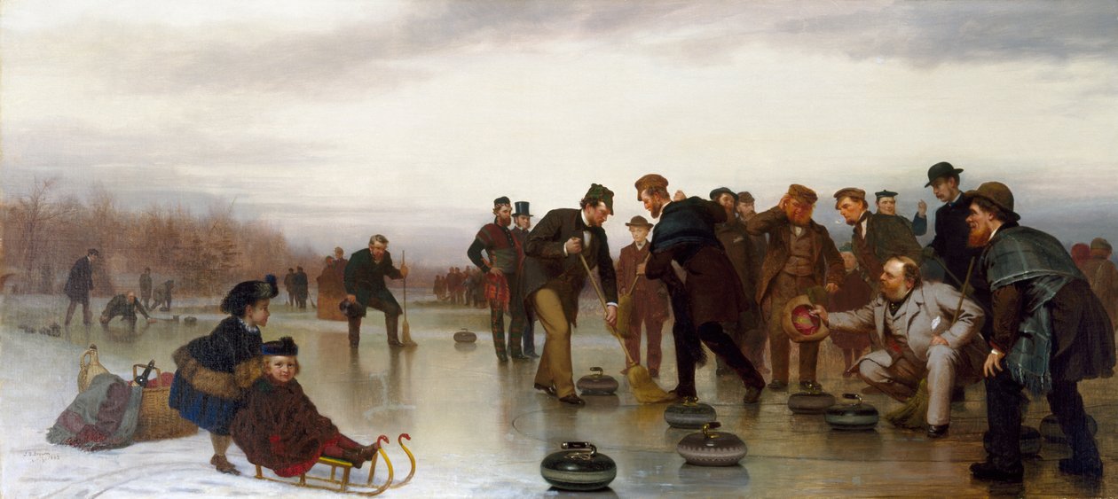 Curling; skotská hra, v Central Parku, 1862 od John George Brown