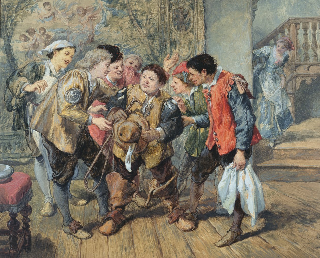 Grumio oznamuje přístup Petrucchio, 1864 od John Gilbert