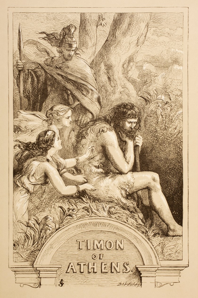 Ilustrace pro Timona Athénského, z „The Illustrated Library Shakespeare“, vydané v Londýně 1890 od John Gilbert