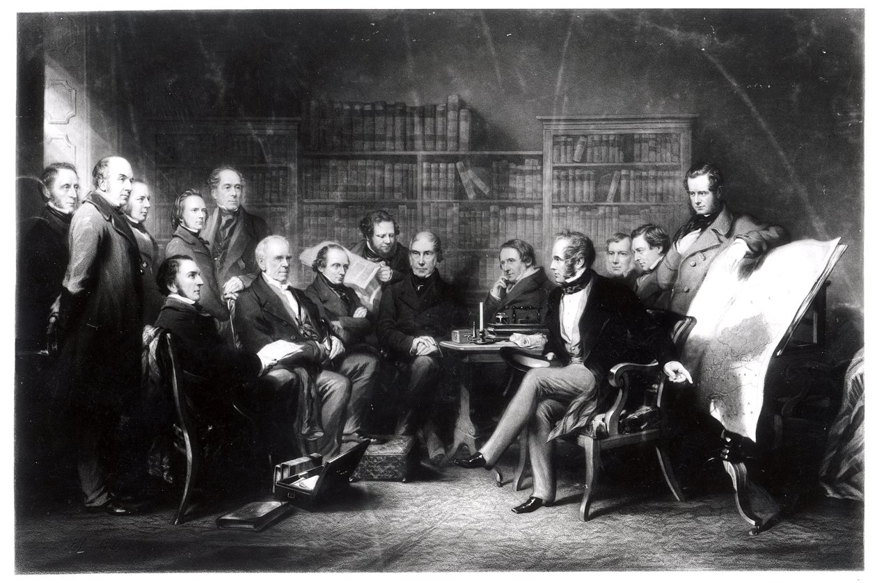 Kabinet Aberdeen, rozhodující o výpravě na Krym, vyryl William Walker, 1857 od John Gilbert