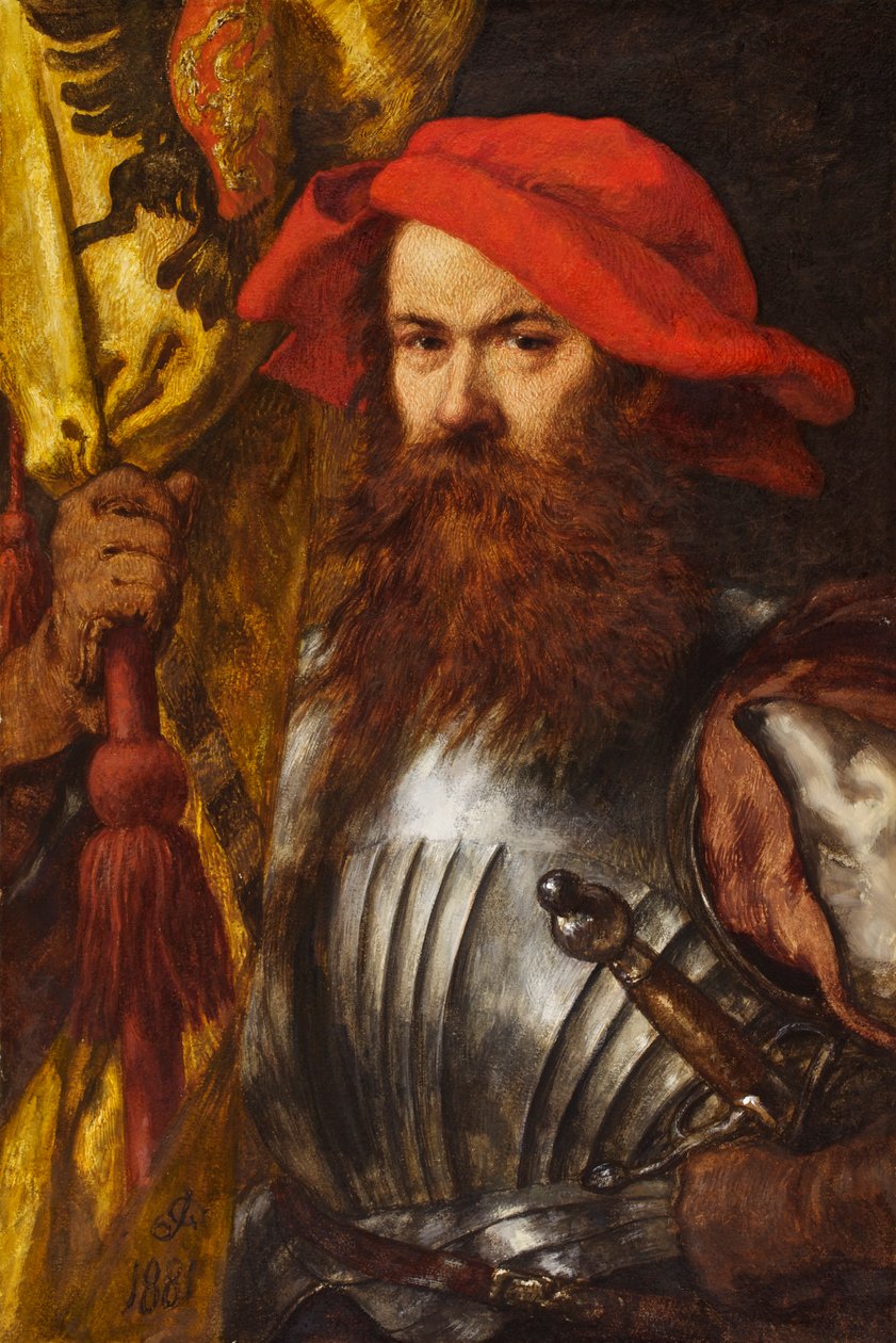 The Standard Bearer, 1881 (wc a kvaš na papíře) od John Gilbert
