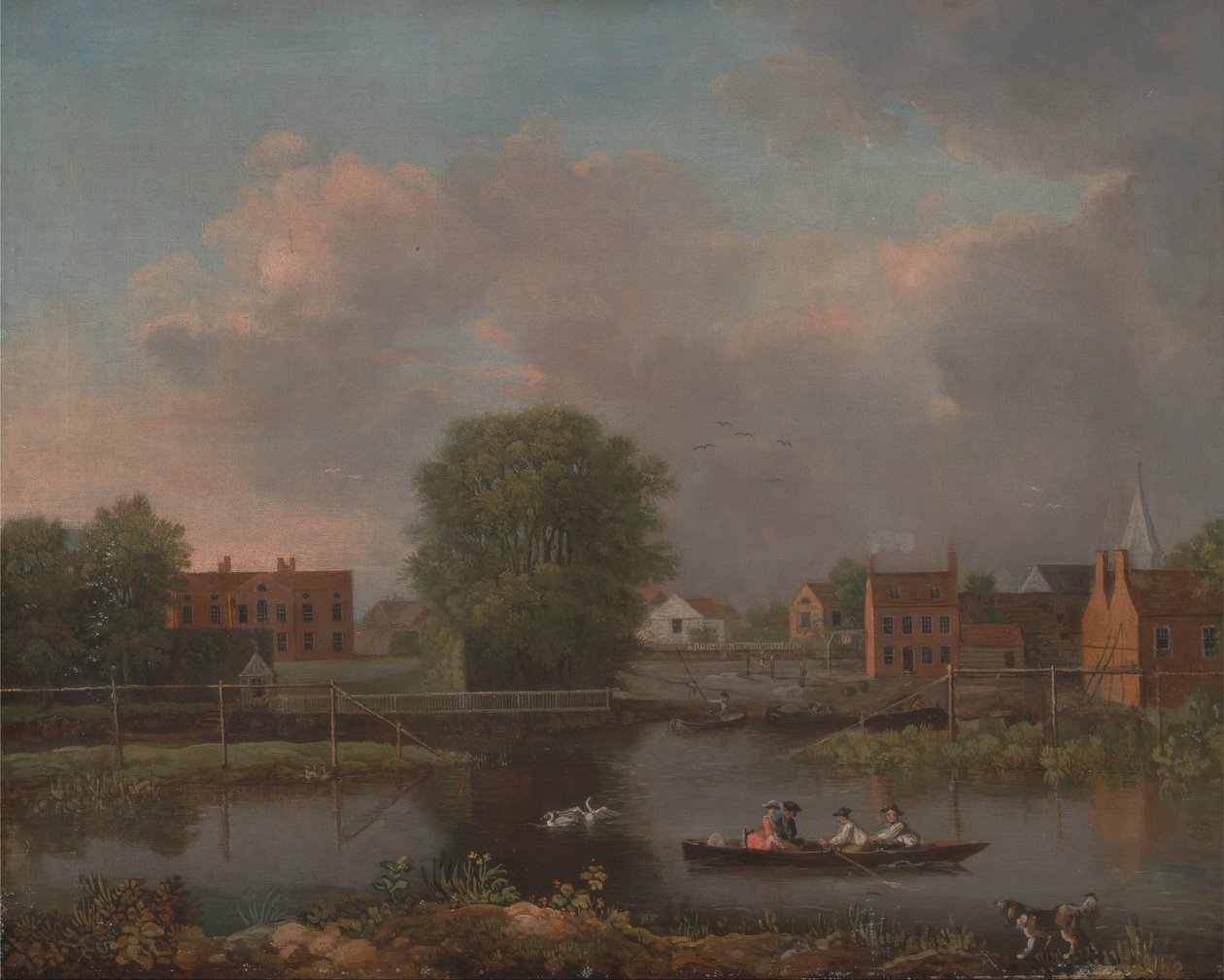 Krajina řeky, případně pohled z West Endu na Rochester Bridge od John Inigo Richards