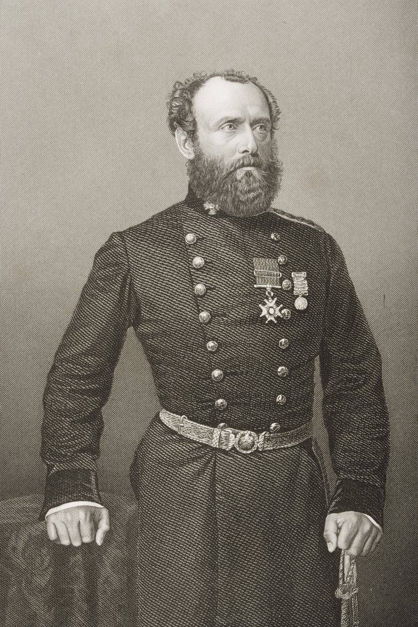 Charles Ash Windham (1810-70), K.C.B., vyryl D.J. Libra z fotografie z 
