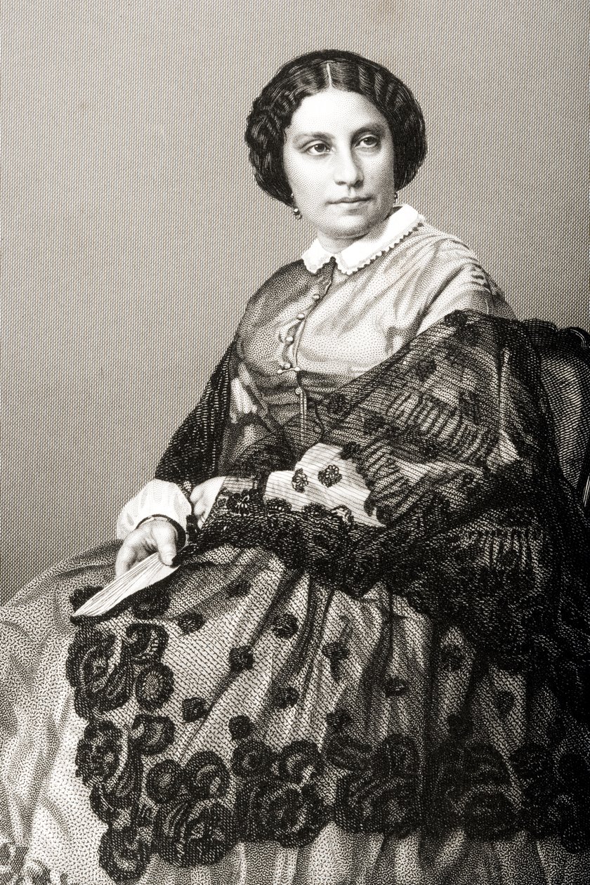 Madame Caroline Marie Felix Miolan-Carvalho (c.1827-95) vyryla D.J. Libra z fotografie z 