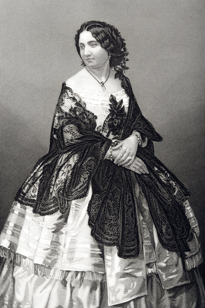 Slečna Arabella Goddard (1836-1922) rytina D.J. Libra z fotografie z 