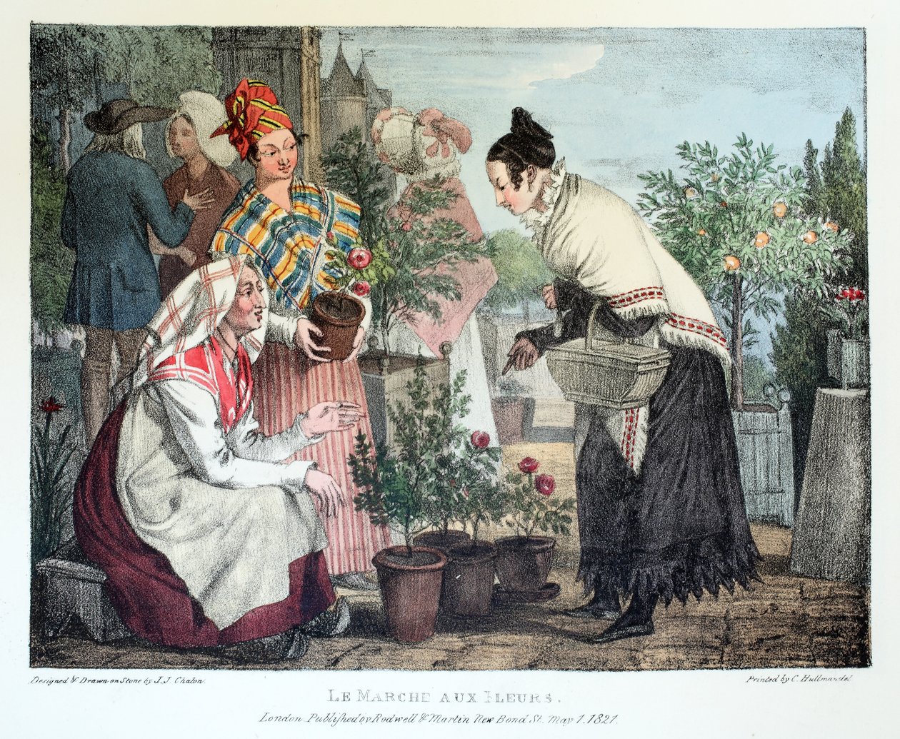 Le Marche aux Fleurs, publikoval Rodwell a Martin, 1820 od John James Chalon