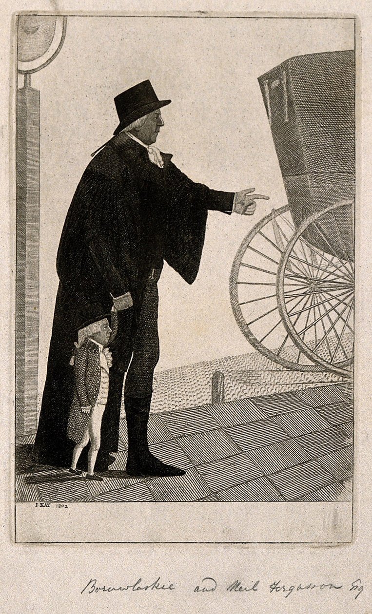 Jozef Boruwlaski, trpaslík, a Neil Fergusson, 1802 od John Kay