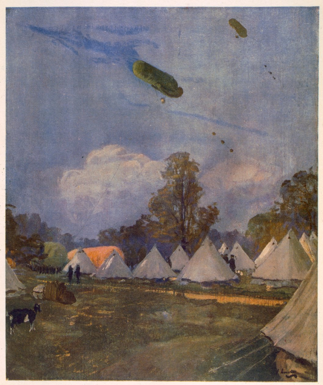 Kite Balloons, Roehampton, 1915, od britských umělců na frontě, pokračování západní fronty, 1918 od John Lavery
