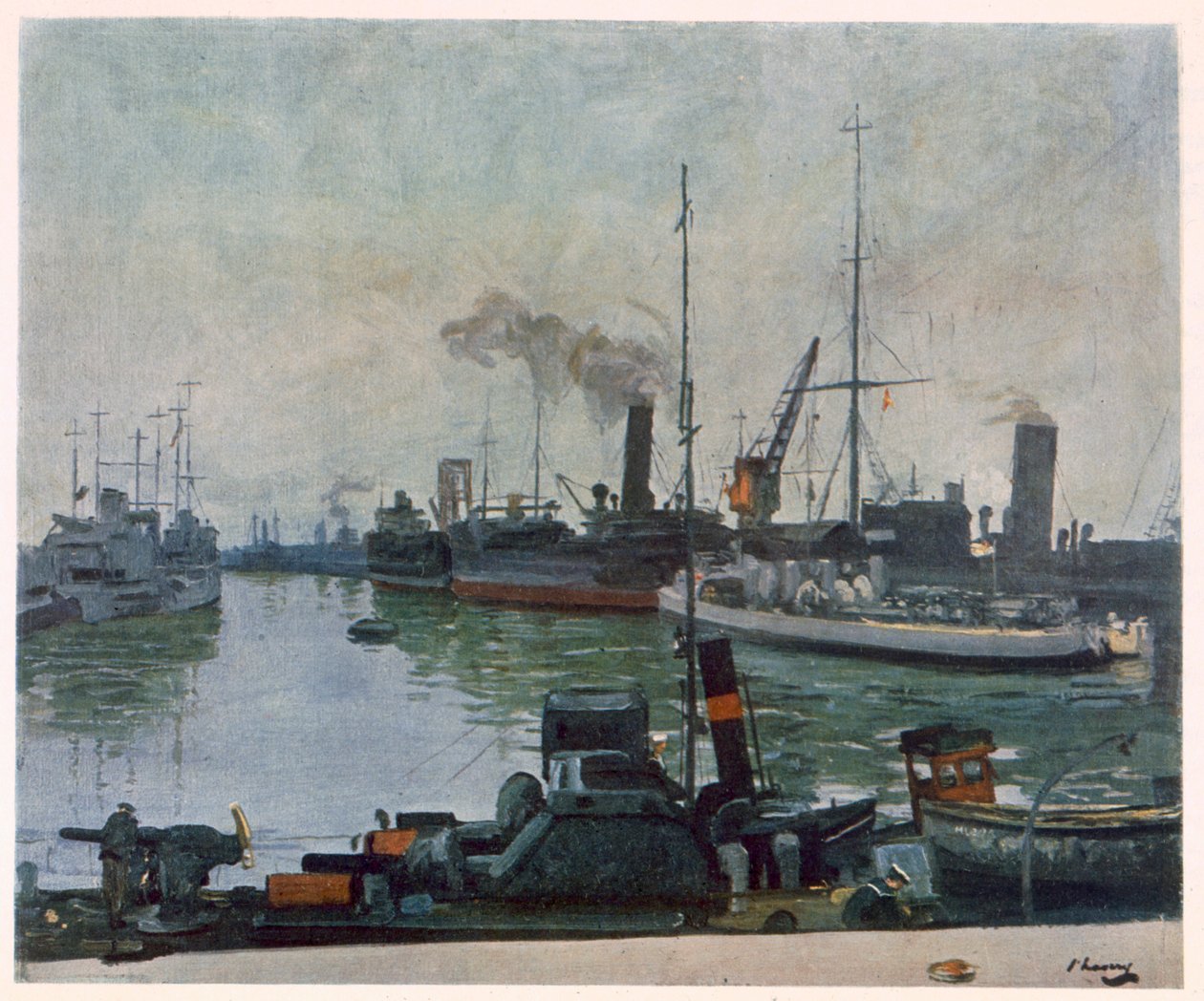 Hlídkové čluny, od britských umělců na frontě, pokračování západní fronty, 1918 od John Lavery