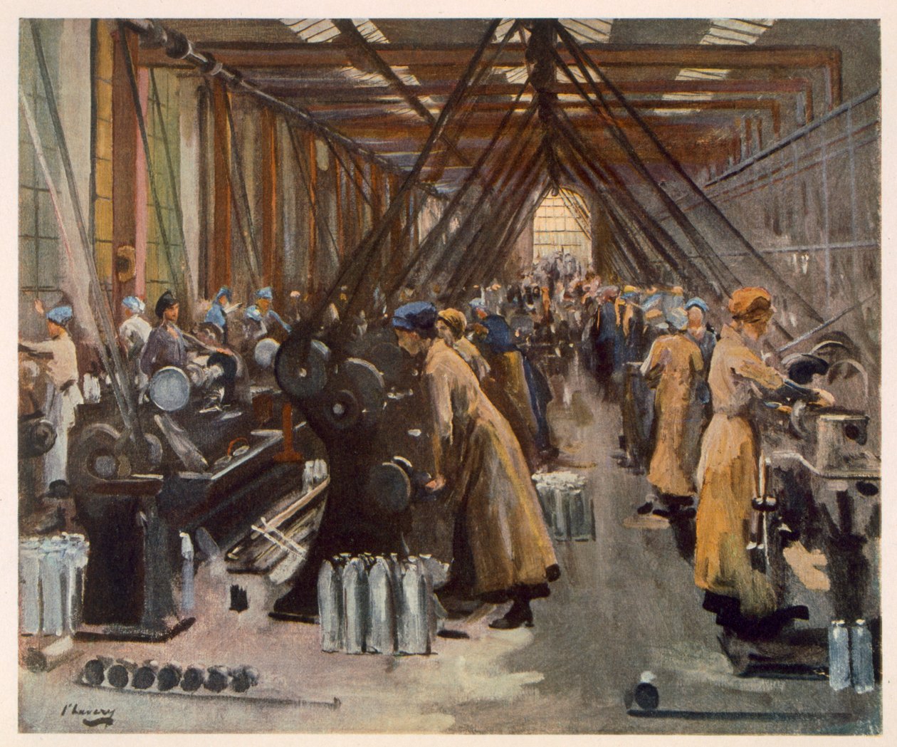 Shell Making, Edinburgh, od britských umělců na frontě, pokračování západní fronty, 1918 od John Lavery