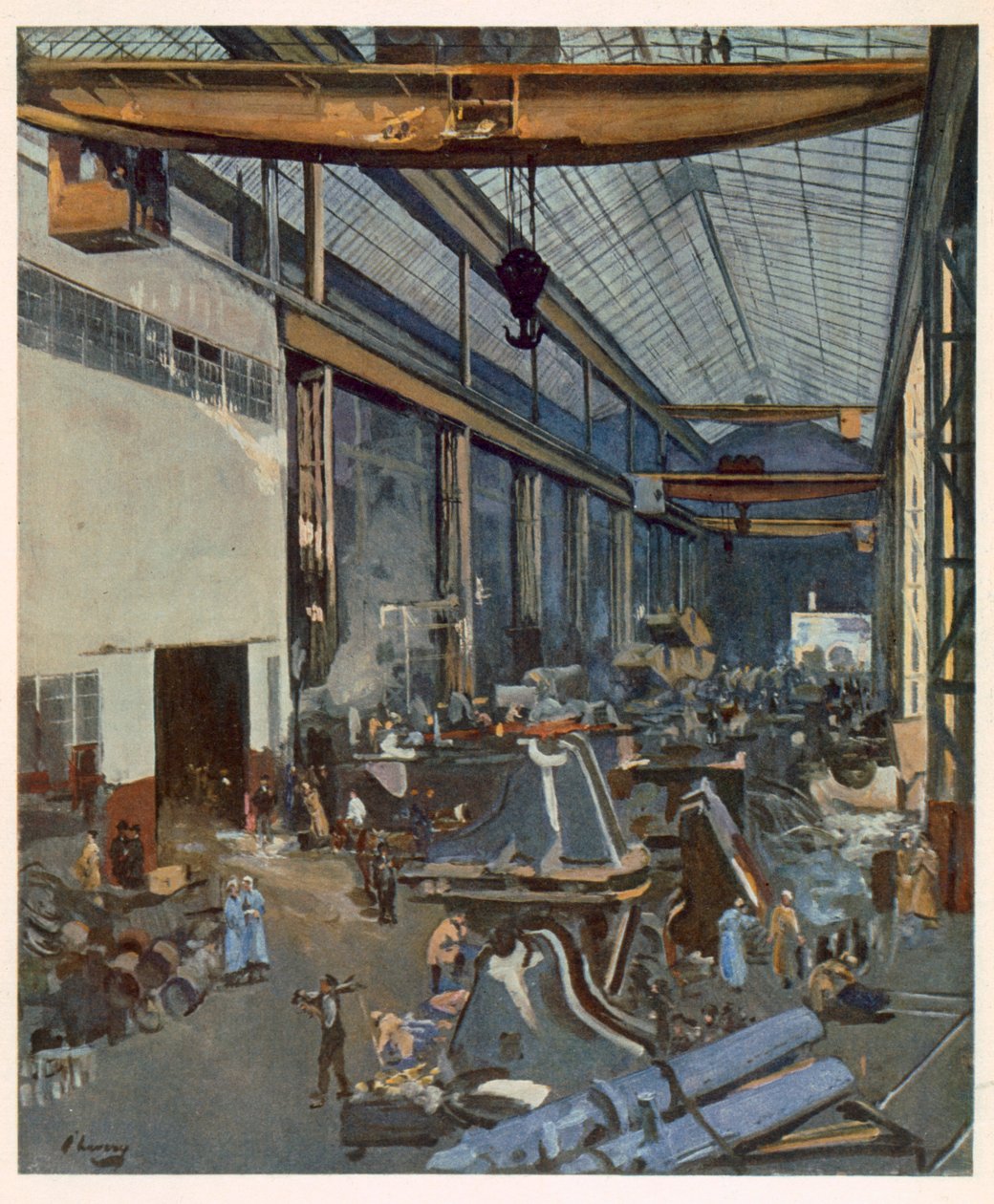 Tanky v Newcastlu, od britských umělců na frontě, pokračování západní fronty, 1918 od John Lavery