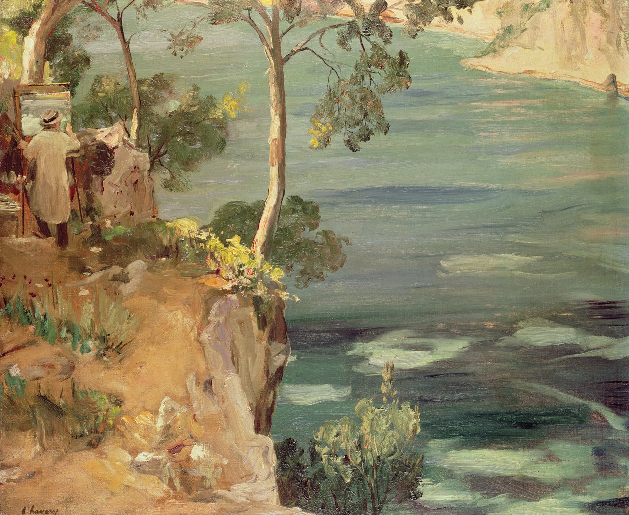 The Blue Bay: Pan Churchill na Riviéře od John Lavery
