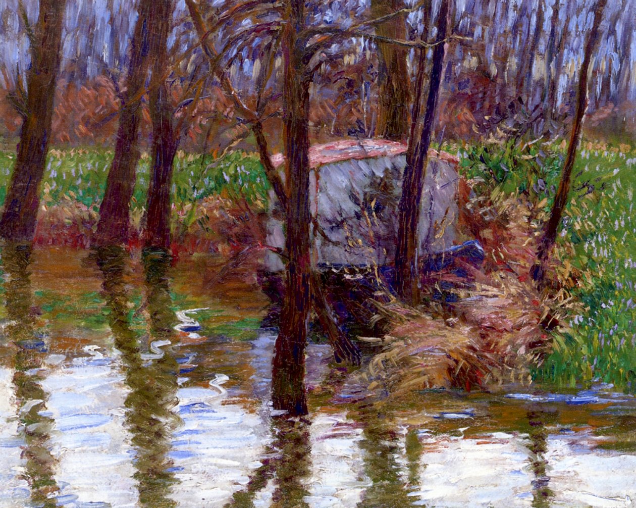 Řeka Epte s Monetovým lodním ateliérem, c.1887-90 od John Leslie Breck