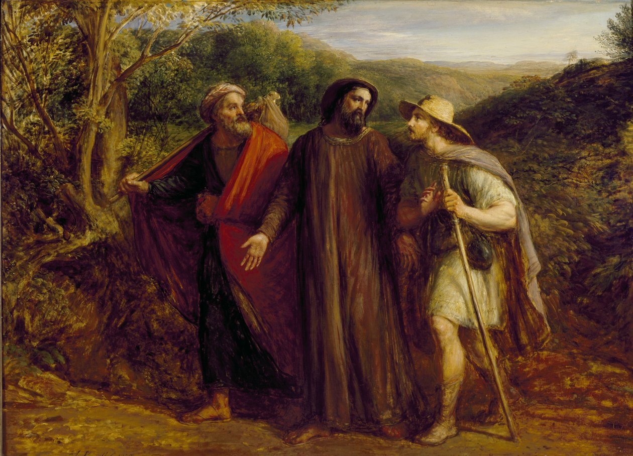 Kristovo zjevení dvěma učedníkům na cestě do Emauz, 1835 od John Linnell