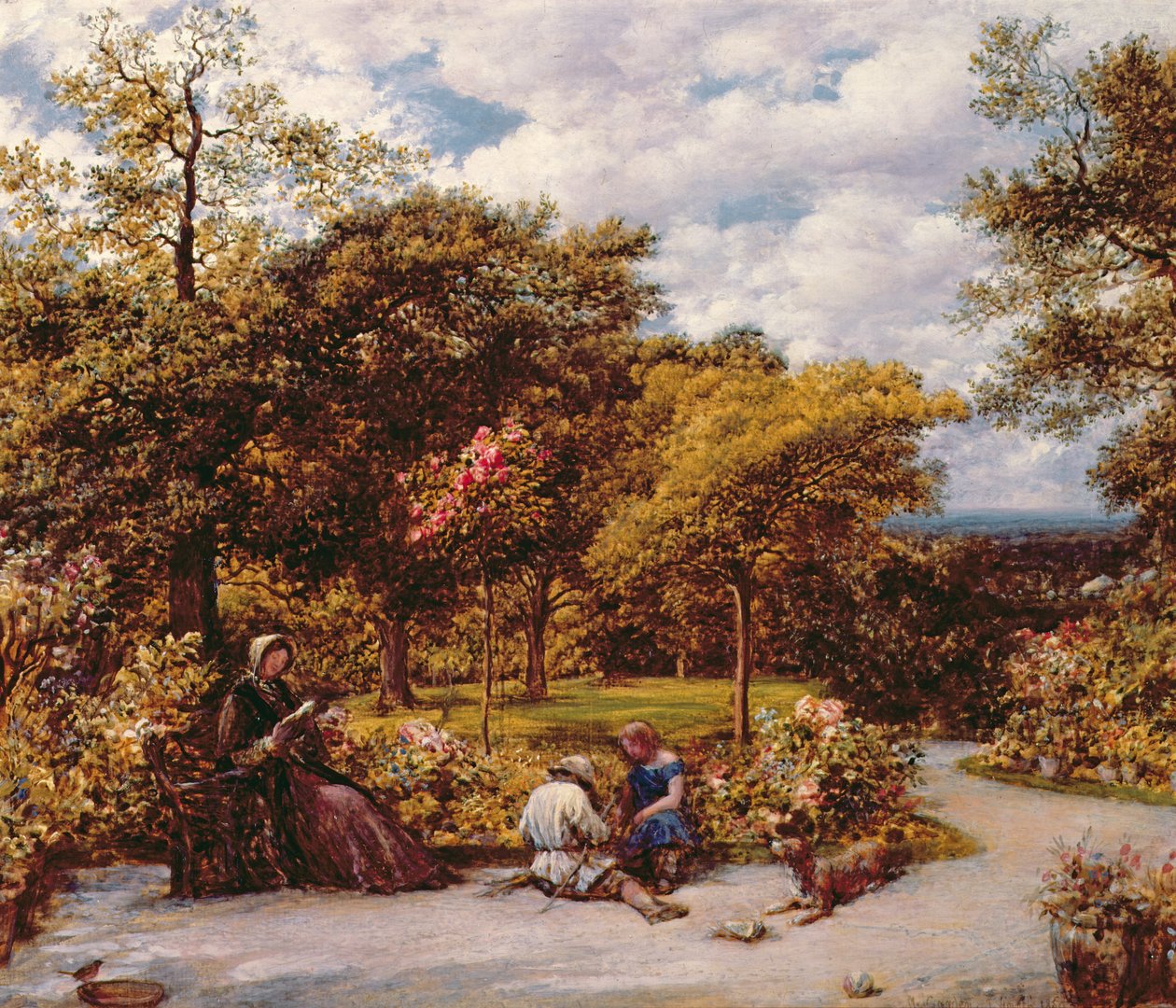 Moje zahrada v Redhillu, 1859 od John Linnell