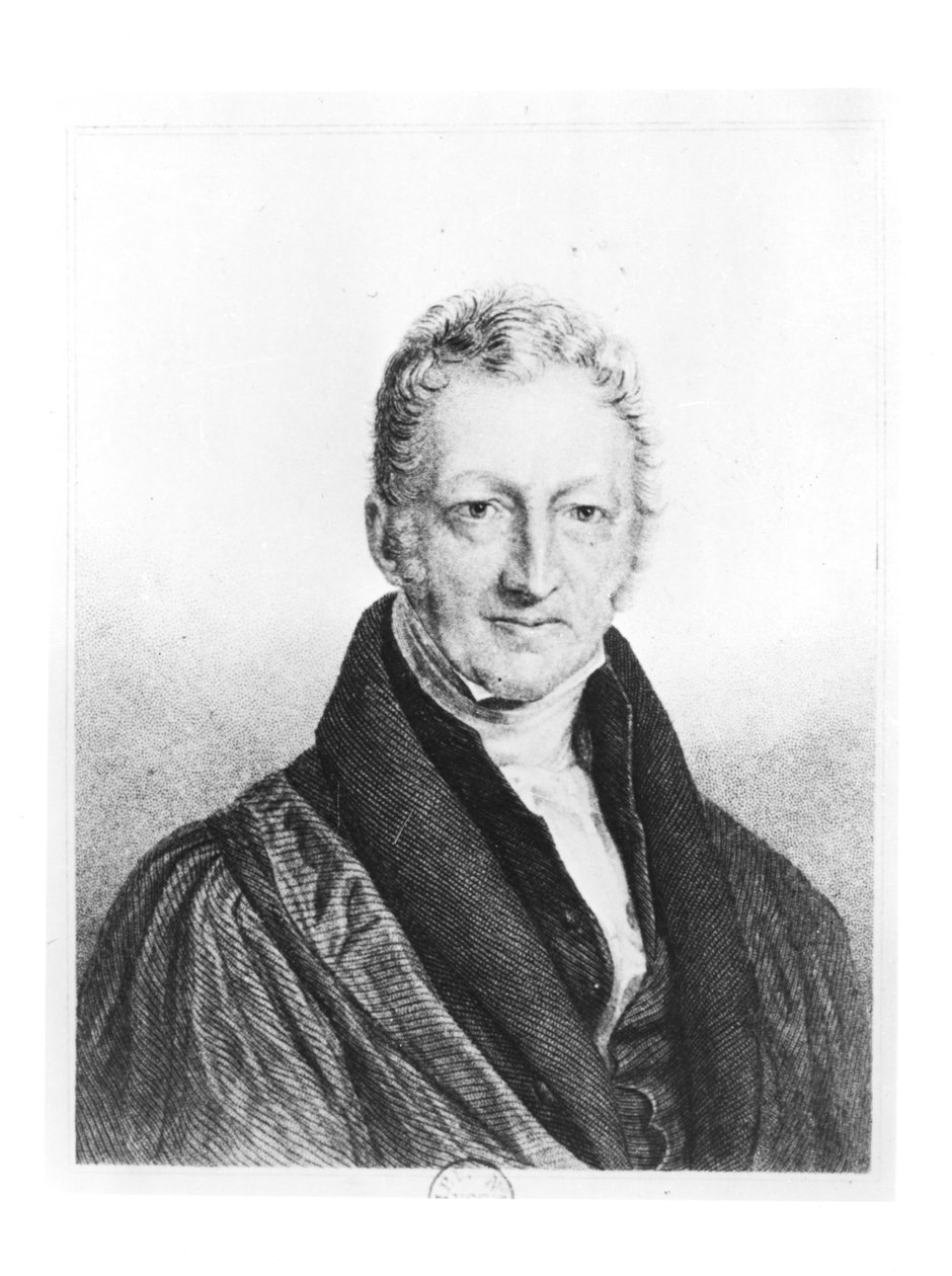 Portrét Thomase Roberta Malthuse (1766-1834) vyrytý Fournierem pro „Slovník politické ekonomie“, 1853 od John Linnell