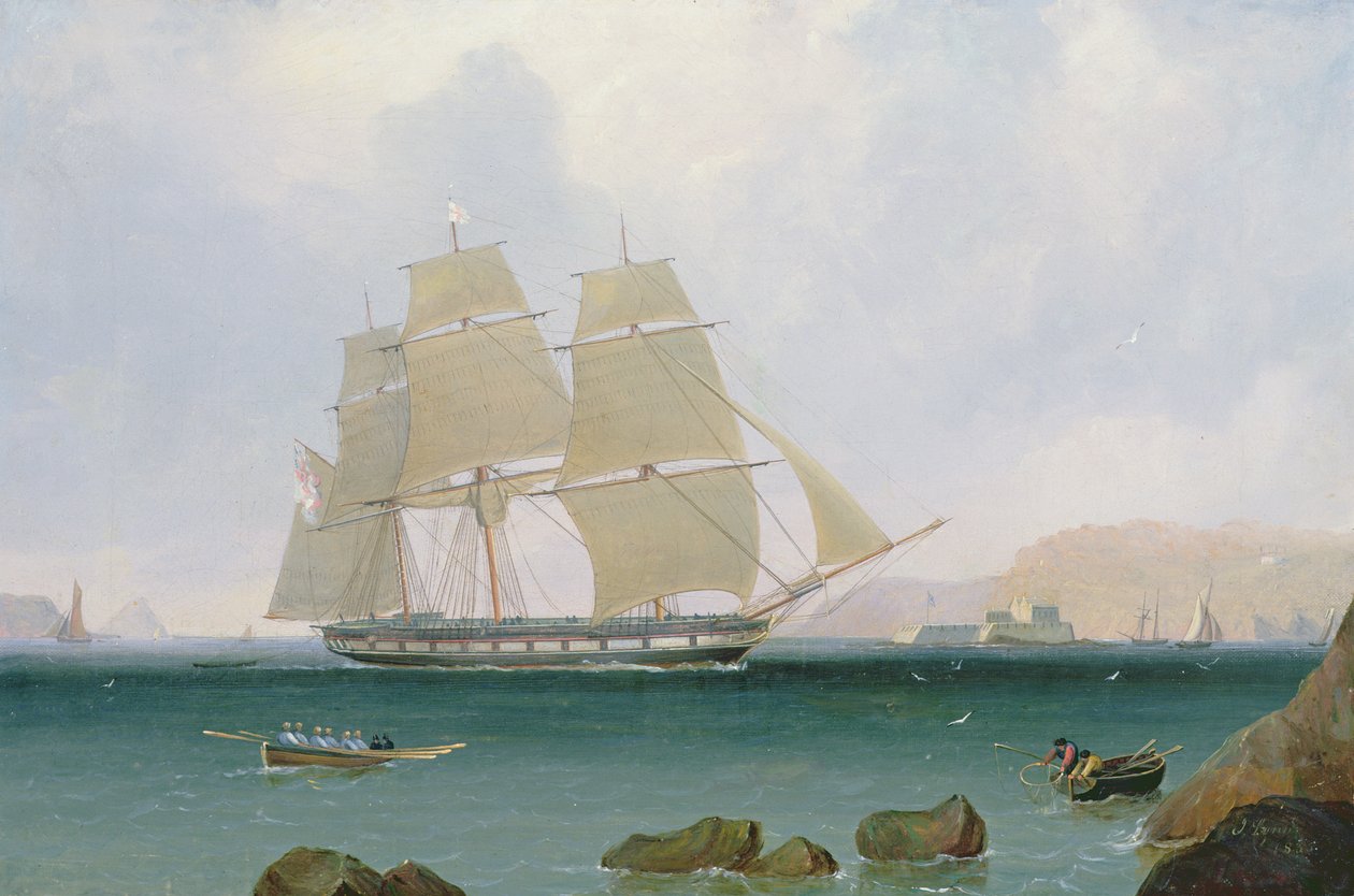 Plachetnice Bílé eskadry u Plymouthu, 1835 od John Lynn