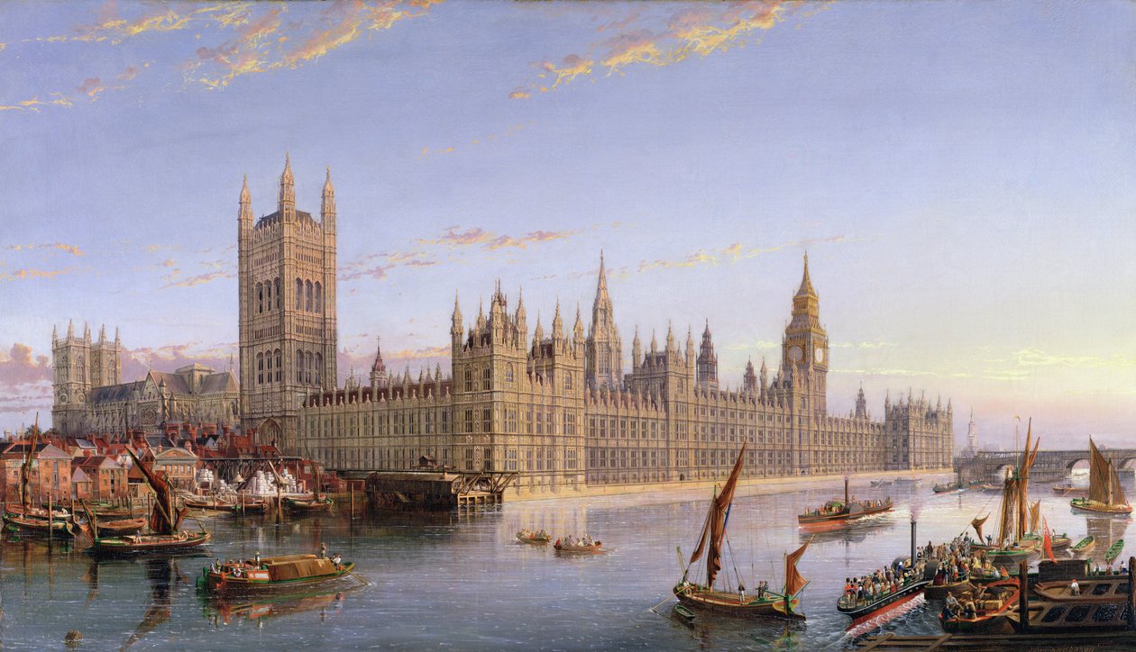 Pohled na Westminster z Lambethu, 1859 od John MacVicar Anderson